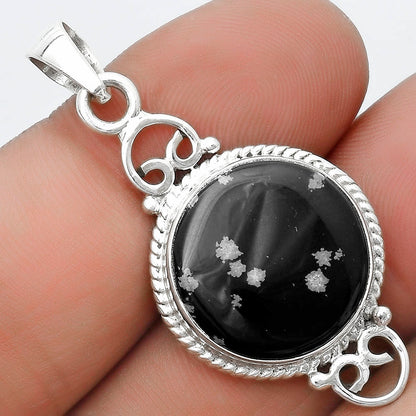 Natural Snow Flake Obsidian Pendant P-1696 SDP124038