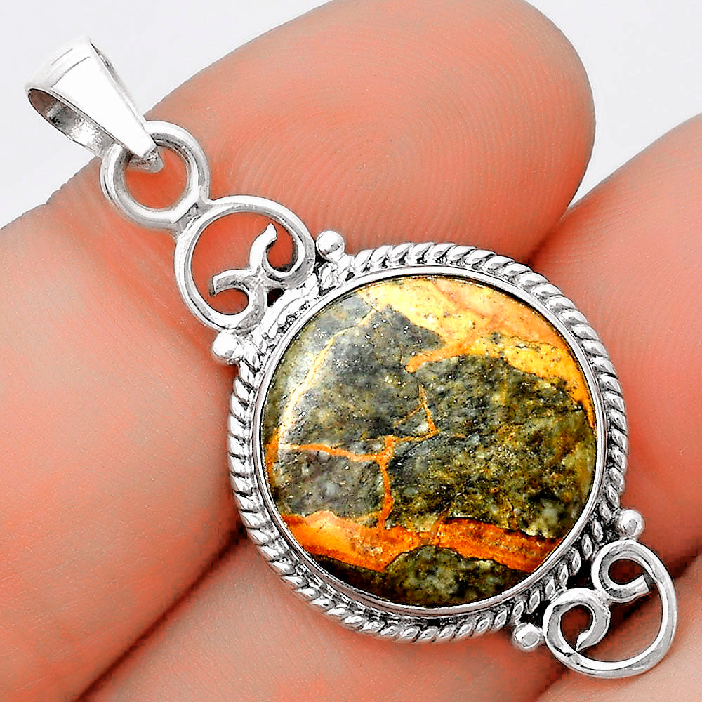 Natural Moroccan Yellow Jacket Jasper Pendant P-1696 SDP124041