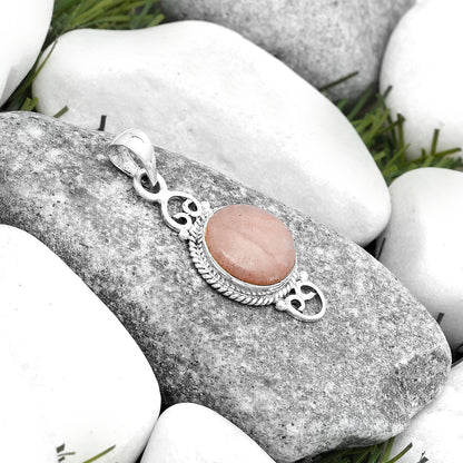 Natural Pink Scolecite Pendant P-1696 SDP124055