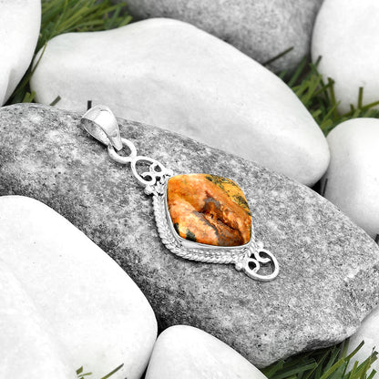 Natural Moroccan Yellow Jacket Jasper Pendant P-1696 SDP124057