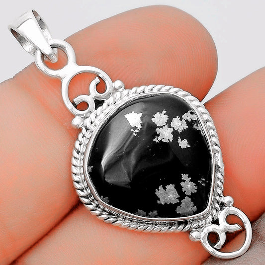Natural Snow Flake Obsidian Pendant P-1696 SDP124060