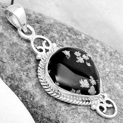 Natural Snow Flake Obsidian Pendant P-1696 SDP124060
