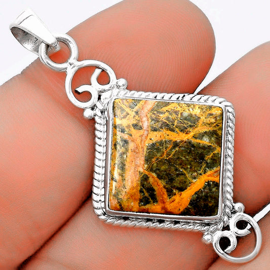 Natural Moroccan Yellow Jacket Jasper Pendant P-1696 SDP124062