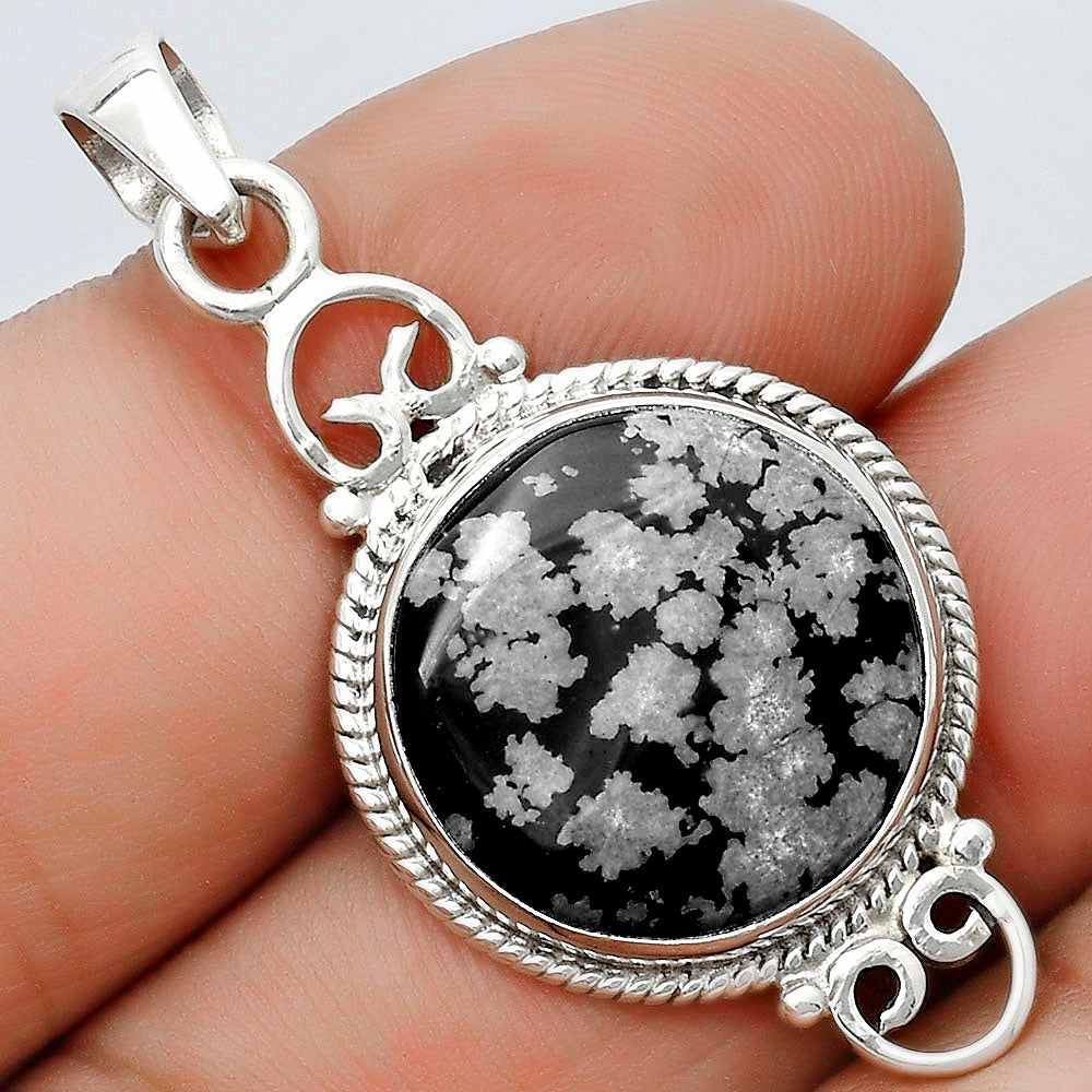 Natural Snow Flake Obsidian Pendant P-1696 SDP124070