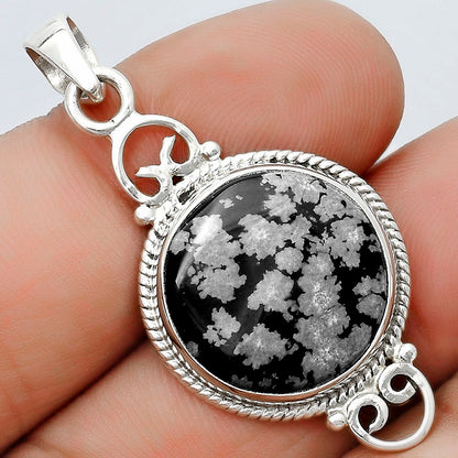 Natural Snow Flake Obsidian Pendant P-1696 SDP124070