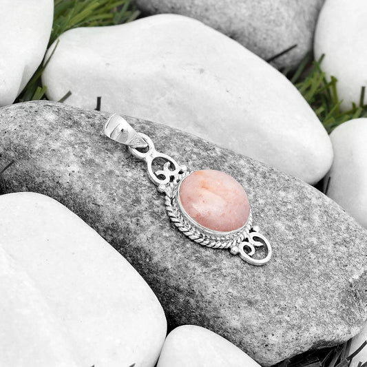 Natural Pink Scolecite Pendant P-1696 SDP124071