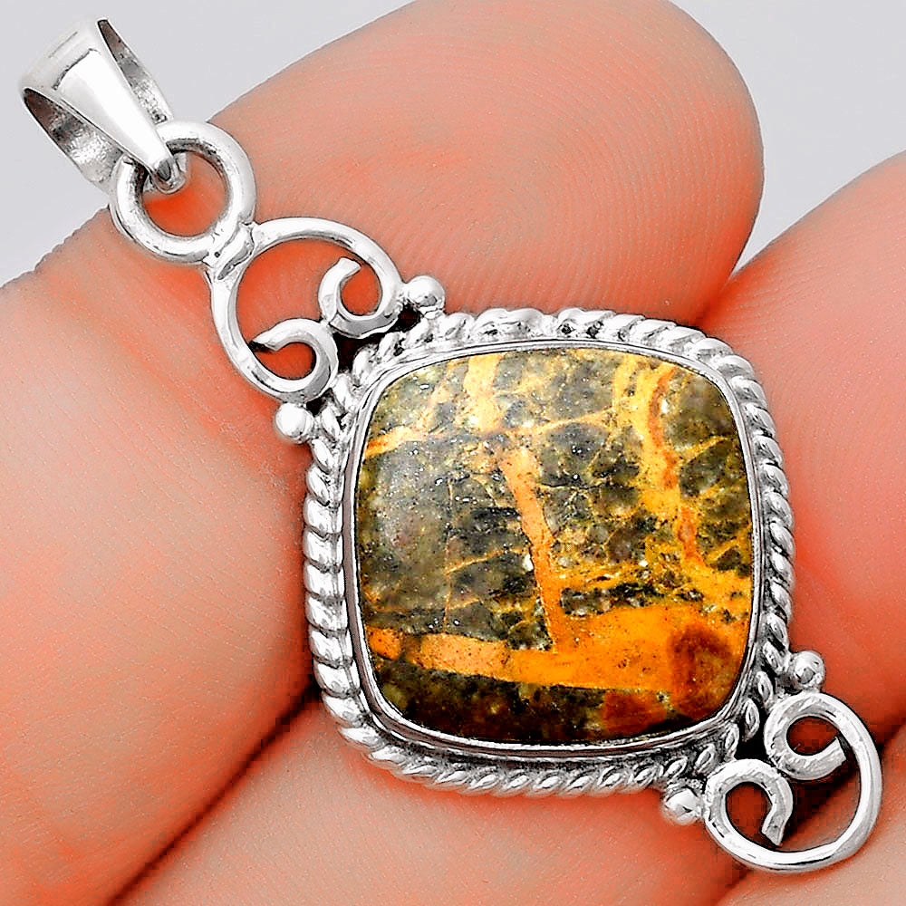Natural Moroccan Yellow Jacket Jasper Pendant P-1696 SDP124073