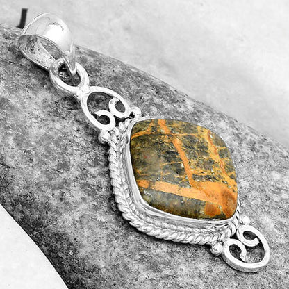 Natural Moroccan Yellow Jacket Jasper Pendant P-1696 SDP124073