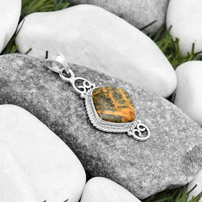 Natural Moroccan Yellow Jacket Jasper Pendant P-1696 SDP124073