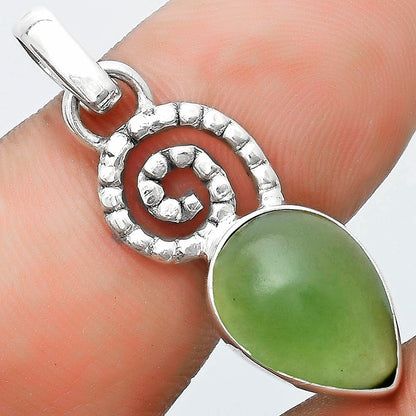 Spiral Natural Nephrite Jade Canada Pendant P-1650 SDP124122