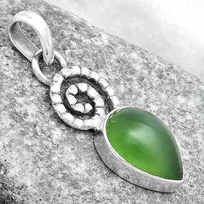 Spiral Natural Nephrite Jade Canada Pendant P-1650 SDP124122
