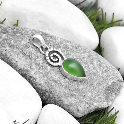 Spiral Natural Nephrite Jade Canada Pendant P-1650 SDP124122