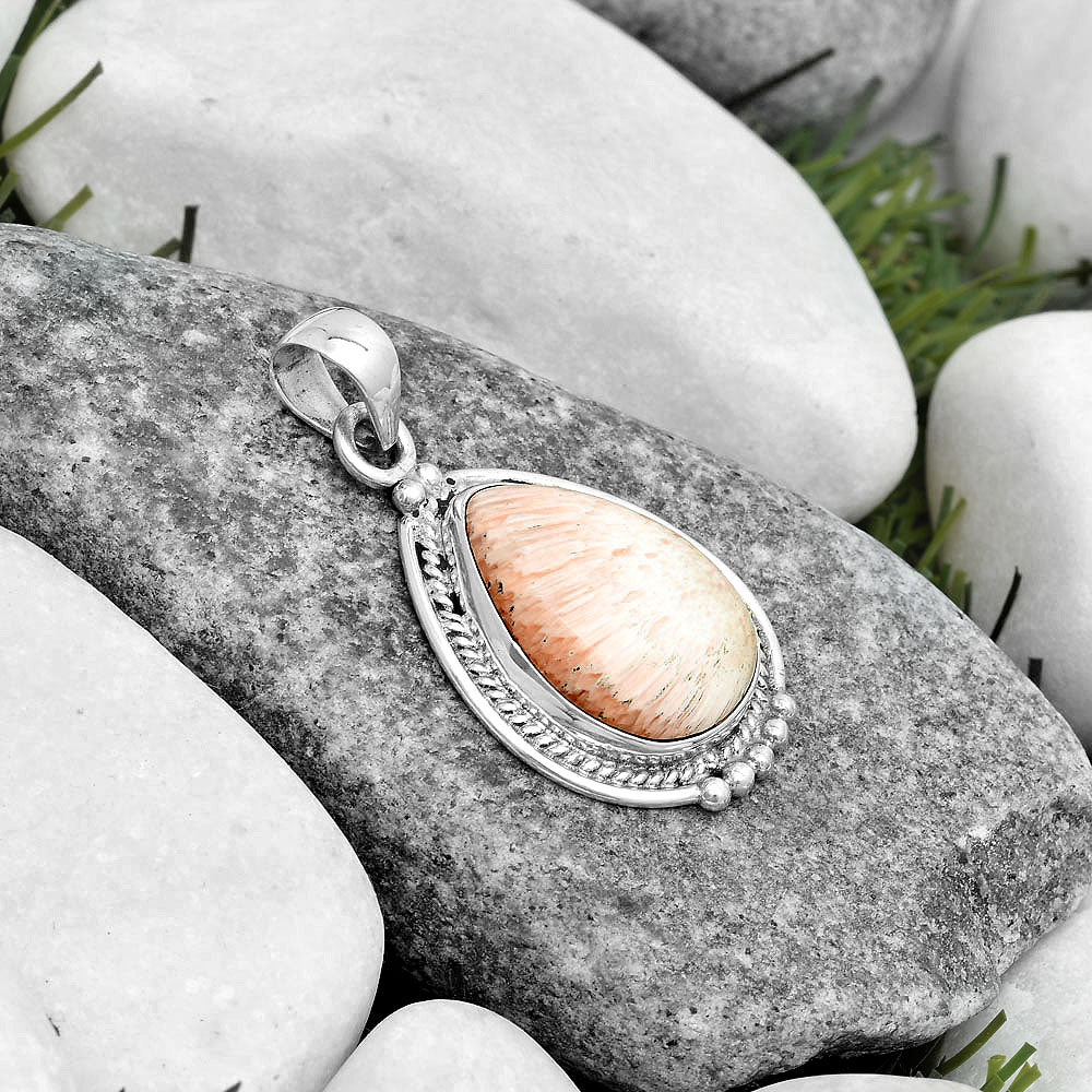 Natural Orange Scolecite - India Pendant P-1511 SDP124350