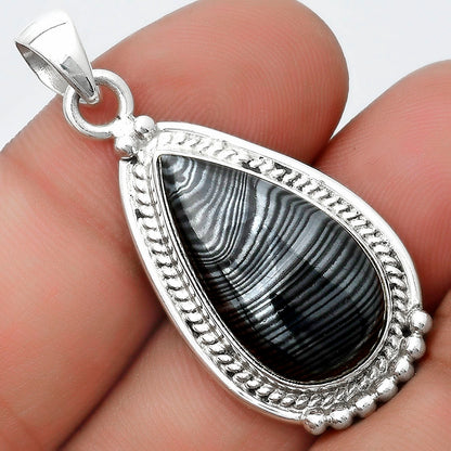 Crown Of Silver Psilomelane - Black Malachite Pendant P-1511 SDP124353