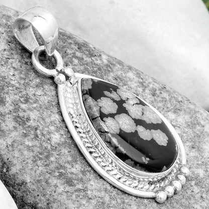 Natural Snow Flake Obsidian Pendant P-1511 SDP124361