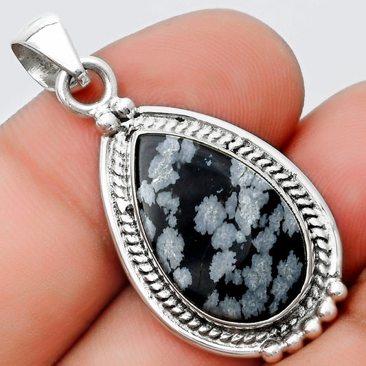 Natural Snow Flake Obsidian Pendant P-1511 SDP124375