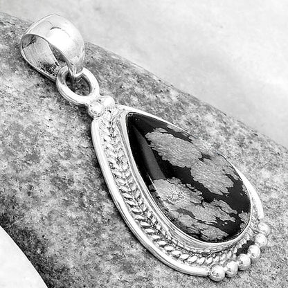 Natural Snow Flake Obsidian Pendant P-1511 SDP124392