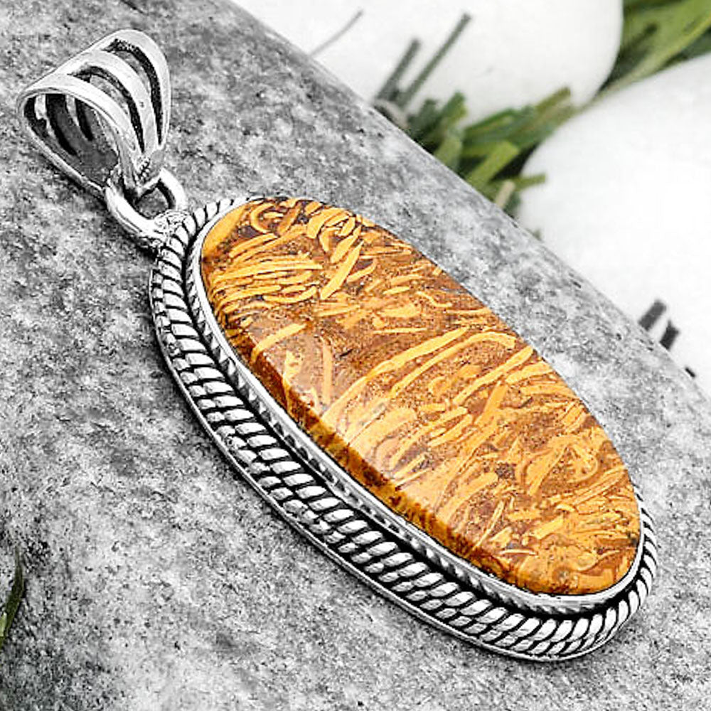 Natural Coquina Fossil Jasper - India Pendant P-1056 SDP124393