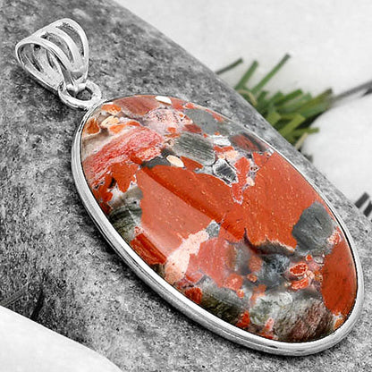 Natural Red Brecciated Jasper Pendant P-1001 SDP124559