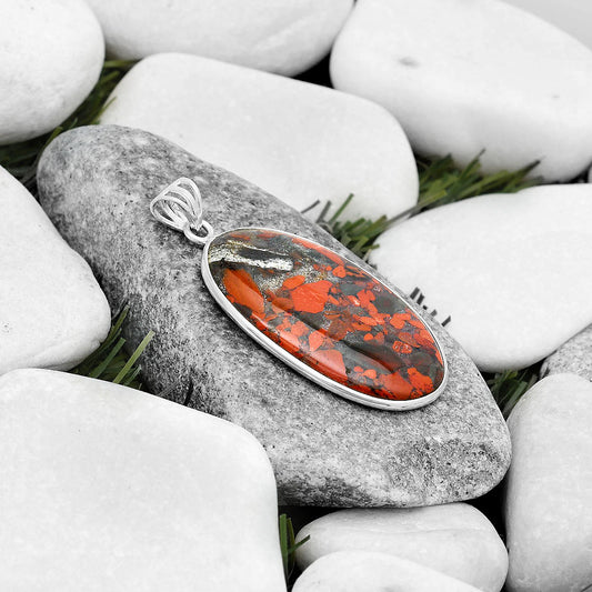 Natural Red Brecciated Jasper Pendant P-1001 SDP124562