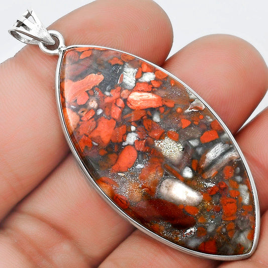 Natural Red Brecciated Jasper Pendant P-1001 SDP124576