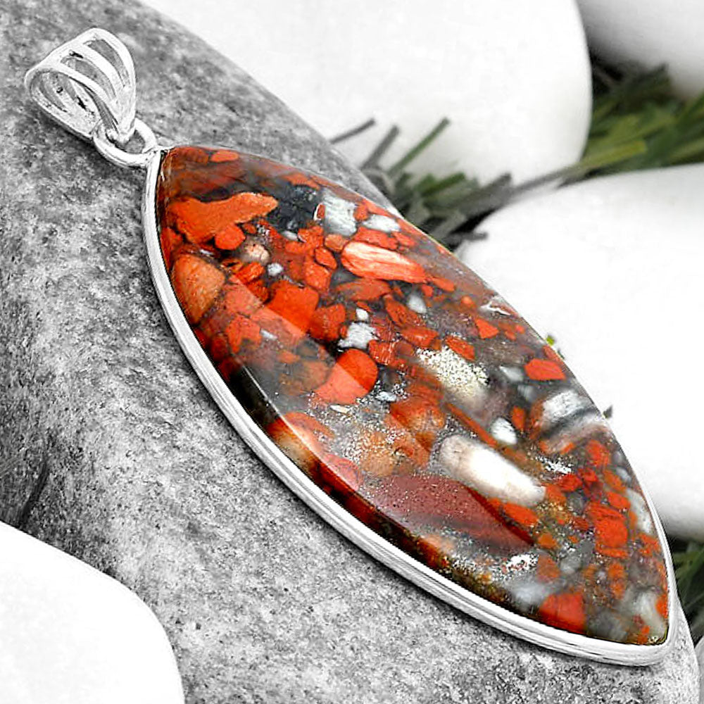 Natural Red Brecciated Jasper Pendant P-1001 SDP124576