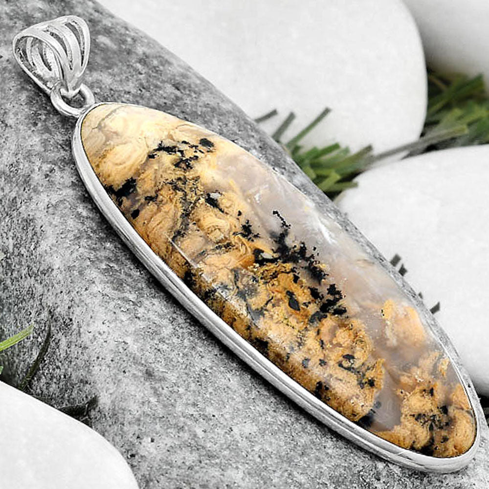 Natural Rose Plume Agate Pendant P-1001 SDP124667
