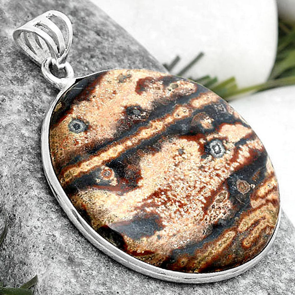 Natural Viper Skin Jasper Pendant P-1001 SDP124949