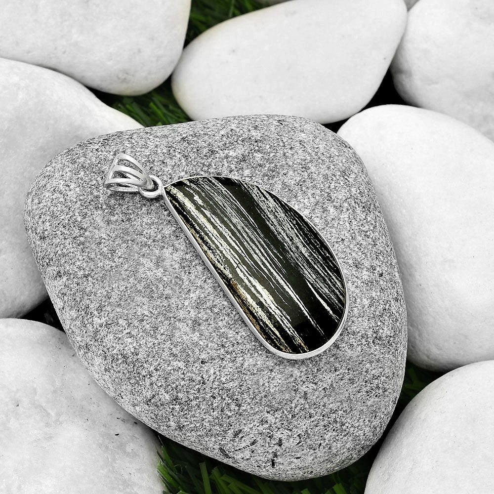 Natural Silver Leaf Obsidian Pendant P-1001 SDP124994