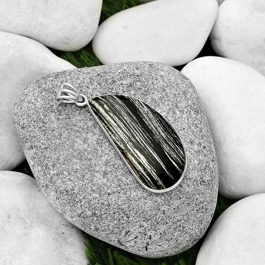 Natural Silver Leaf Obsidian Pendant P-1001 SDP124994