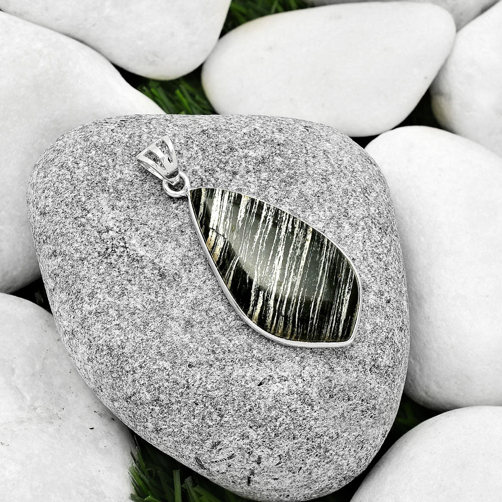 Natural Silver Leaf Obsidian Pendant P-1001 SDP125002