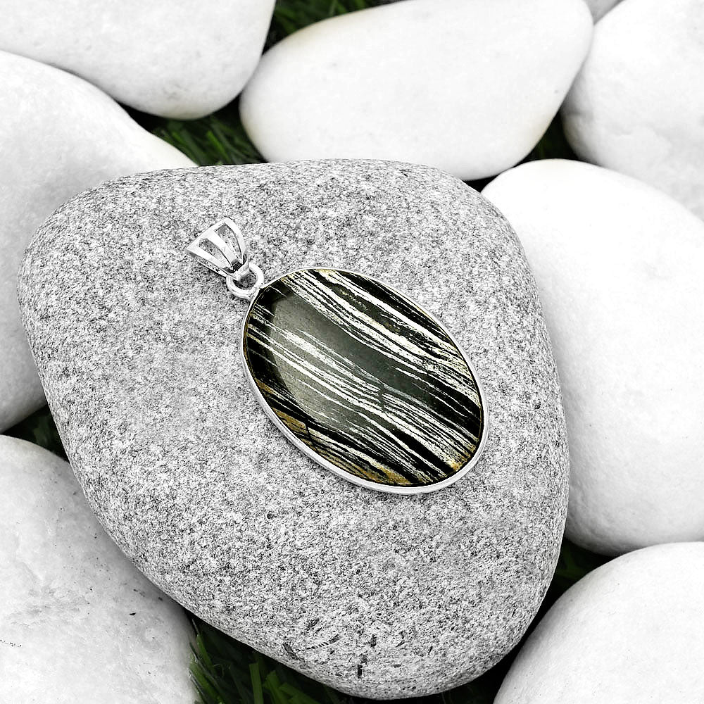 Natural Silver Leaf Obsidian Pendant P-1001 SDP125004