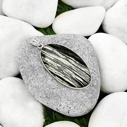Natural Silver Leaf Obsidian Pendant P-1001 SDP125009