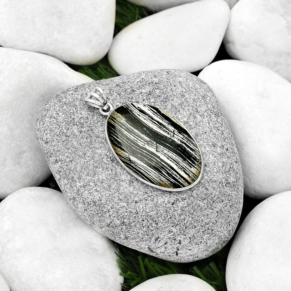 Natural Silver Leaf Obsidian Pendant P-1001 SDP125012