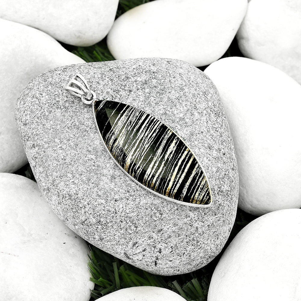 Natural Silver Leaf Obsidian Pendant P-1001 SDP125014