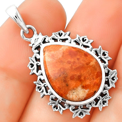 Natural Red Sponge Coral Pendant P-1028 SDP125113