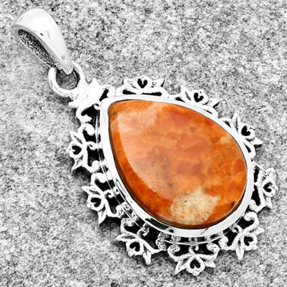 Natural Red Sponge Coral Pendant P-1028 SDP125113