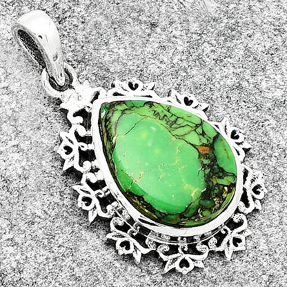 Natural Green Matrix Turquoise Pendant P-1028 SDP125120