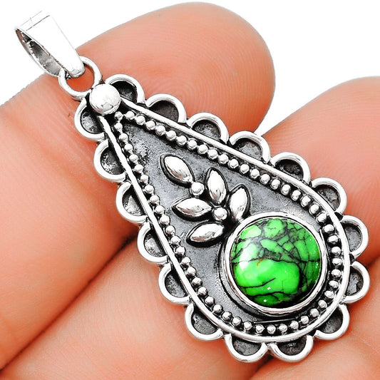 Natural Green Matrix Turquoise Pendant P-1033 SDP125244