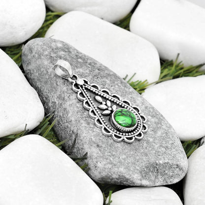Natural Green Matrix Turquoise Pendant P-1033 SDP125244