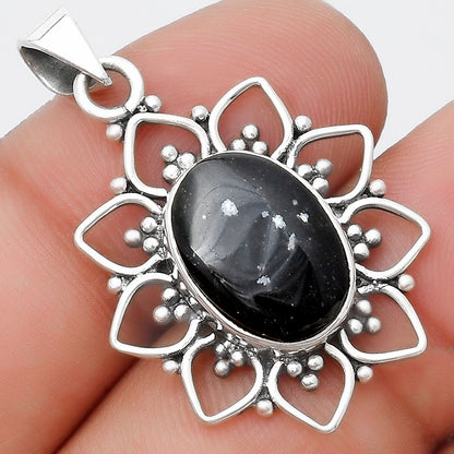 Natural Snow Flake Obsidian Pendant P-1699 SDP125350