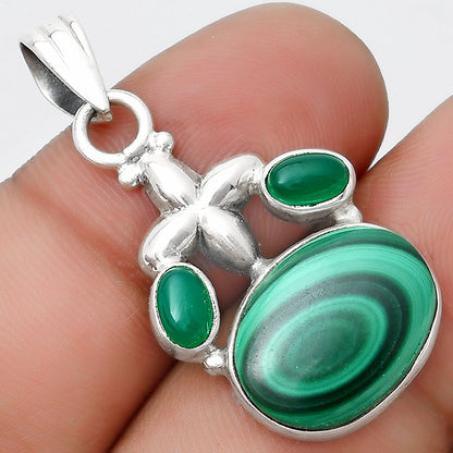 Malachite Eye - Congo & Green Onyx Pendant P-1673 SDP125364