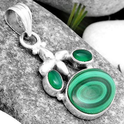 Malachite Eye - Congo & Green Onyx Pendant P-1673 SDP125364