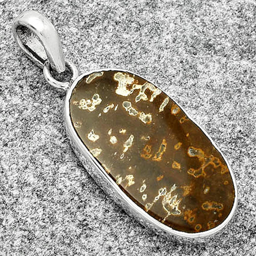Natural Palm Root Fossil Agate Pendant P-1001 SDP125421