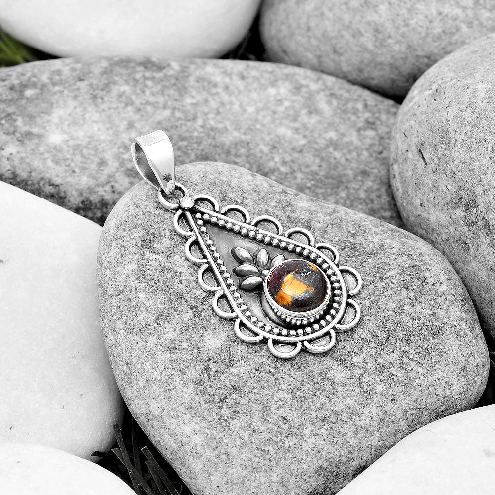 Natural Indian Blanket Jasper Pendant P-1033 SDP125446