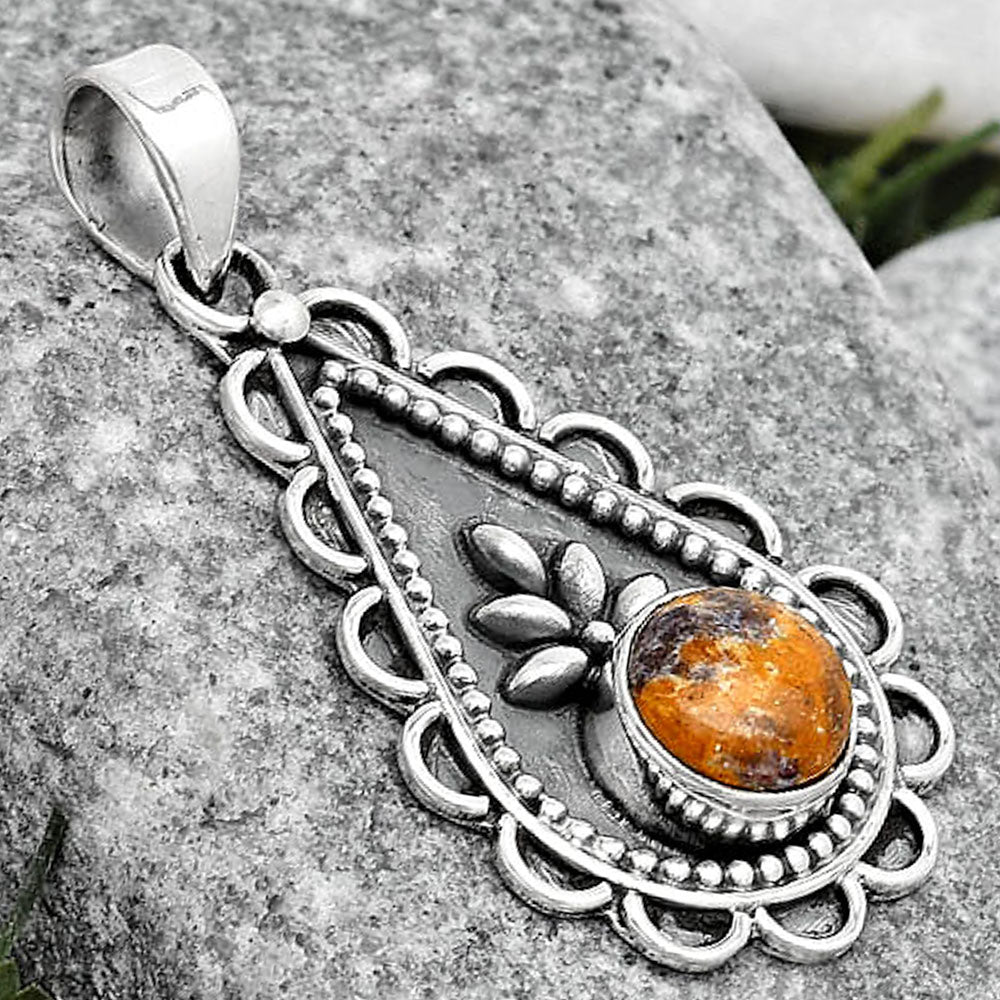 Natural Indian Blanket Jasper Pendant P-1033 SDP125455