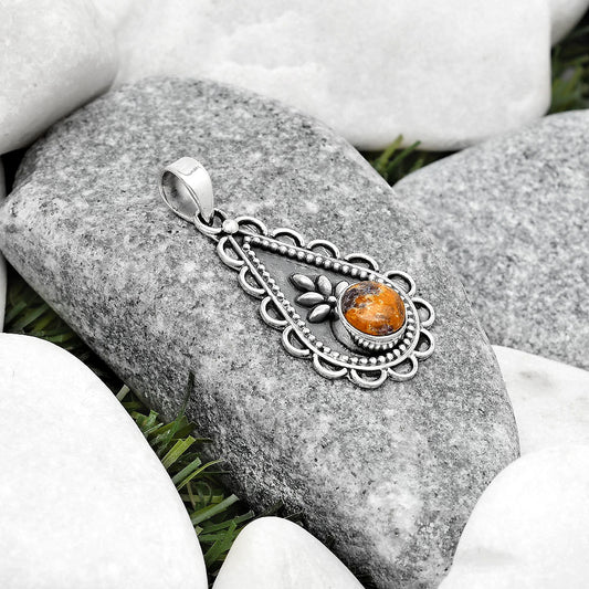 Natural Indian Blanket Jasper Pendant P-1033 SDP125455