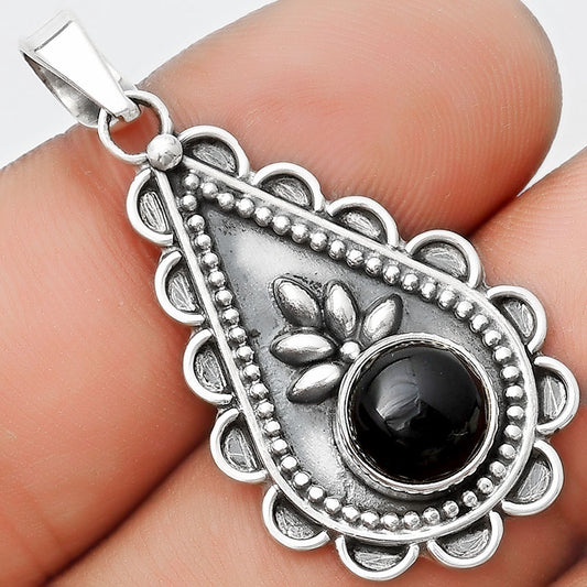 Natural Black Onyx - Brazil Pendant P-1033 SDP125467