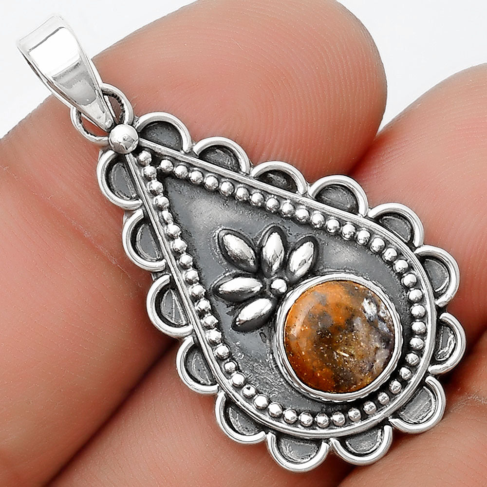 Natural Indian Blanket Jasper Pendant P-1033 SDP125471
