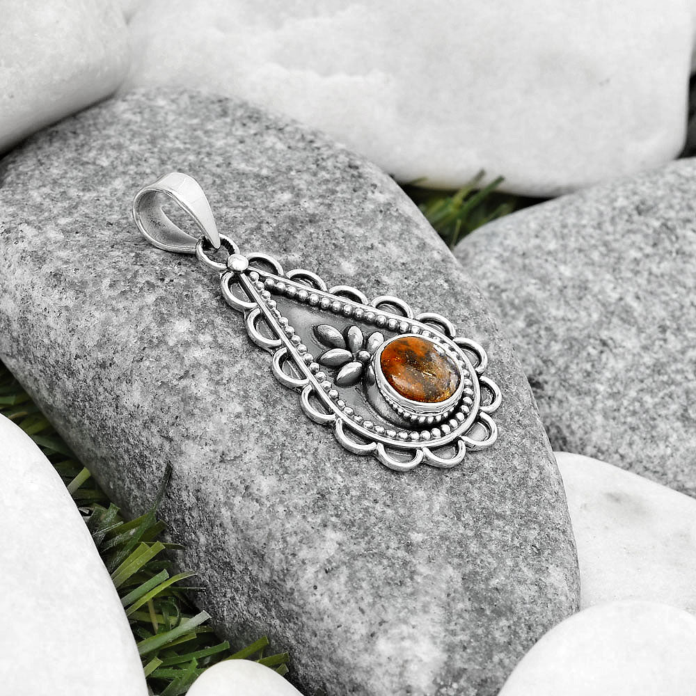 Natural Indian Blanket Jasper Pendant P-1033 SDP125471